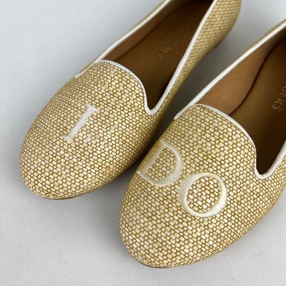 Jack Rogers I Do Raffia Loafers Bridal Wedding Slip On Natural White size 6 - Picture 9 of 16